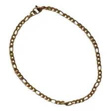 Pulseira Corrente De Pulso Masculina Dourada Elo Fígaro Aço Foto mini 1