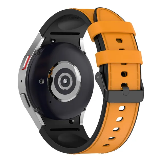 Pulseira Couro CompatÃvel Com Samsung Galaxy Watch 4 44mm Cor Amarelo Foto 1