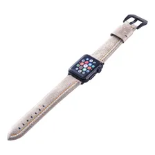 Pulseira Couro Line Para Apple Watch 45mm 44mm 42mm Serie Cor Branco Foto mini  3