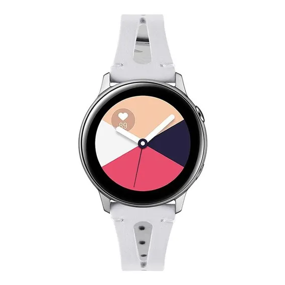 Pulseira Couro V-design P/ Samsung Galaxy Watch Active 40mm Cor Branco Largura Da Pulseira 2 Cm Foto 1