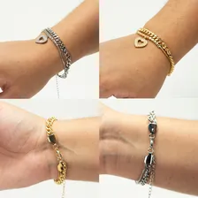 Pulseira Cravejada Com Pingente Coração Foto mini 3