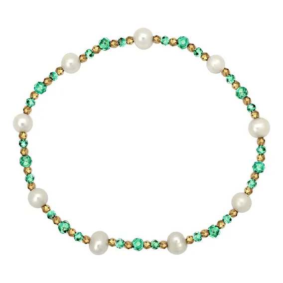 Pulseira De Hematita Com Ágata E Pérolas Foto 1