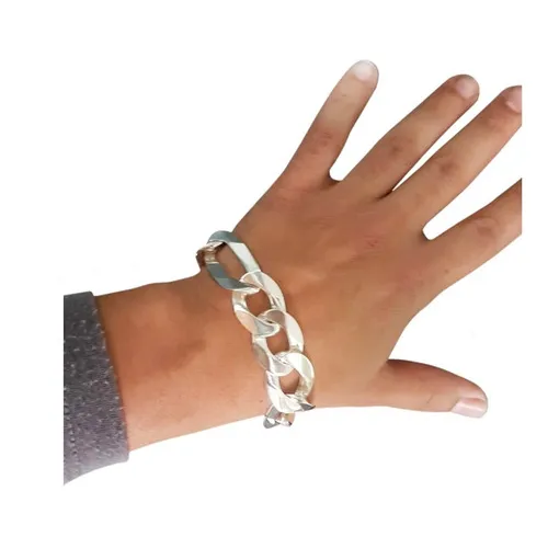 Pulseira De Prata 3x1 Grossa Masculina 925 18mm Largura Foto 1