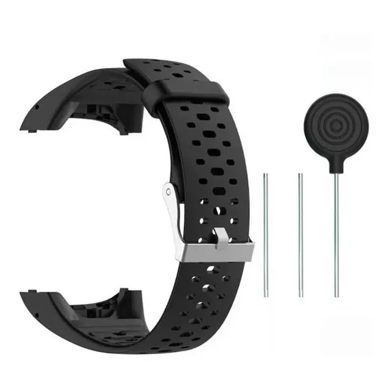 Pulseira De Silicone Compatível Com Relógio Polar M400/m430 Cor Preta Foto 1