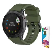 Pulseira De Silicone Marca 123smart 26mm Para Garmin Fenix 7x Fenix 6x 5x Fenix 3 Tactix Delta Tactix Bravo Gps D2 Bravo D2 Charlie Quaitx 3 Descent Mk1 Mk2 Mk2i Enduro Coros Vertix 2 -verde Militar Foto mini 1