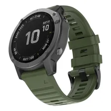Pulseira De Silicone Marca 123smart 26mm Para Garmin Fenix 7x Fenix 6x 5x Fenix 3 Tactix Delta Tactix Bravo Gps D2 Bravo D2 Charlie Quaitx 3 Descent Mk1 Mk2 Mk2i Enduro Coros Vertix 2 -verde Militar Foto mini 4