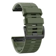 Pulseira De Silicone Marca 123smart 26mm Para Garmin Fenix 7x Fenix 6x 5x Fenix 3 Tactix Delta Tactix Bravo Gps D2 Bravo D2 Charlie Quaitx 3 Descent Mk1 Mk2 Mk2i Enduro Coros Vertix 2 -verde Militar Foto mini 2