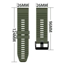 Pulseira De Silicone Marca 123smart 26mm Para Garmin Fenix 7x Fenix 6x 5x Fenix 3 Tactix Delta Tactix Bravo Gps D2 Bravo D2 Charlie Quaitx 3 Descent Mk1 Mk2 Mk2i Enduro Coros Vertix 2 -verde Militar Foto mini 3