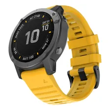 Pulseira De Silicone Marca 123smart 26mm Para Garmin Fenix 7x Tactix Delta Tactix Bravo Gps Fenix 6x Fenix 5x Fenix 3 D2 Bravo D2 Charlie Quaitx 3 Descent Mk1 Mk2 Mk2i Enduro Coros Vertix 2 Amarelo Foto mini  2