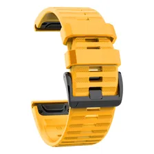 Pulseira De Silicone Marca 123smart 26mm Para Garmin Fenix 7x Tactix Delta Tactix Bravo Gps Fenix 6x Fenix 5x Fenix 3 D2 Bravo D2 Charlie Quaitx 3 Descent Mk1 Mk2 Mk2i Enduro Coros Vertix 2 Amarelo Foto mini  3