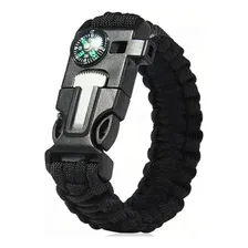 Pulseira De SobrevivĂȘncia Paracord BĂșssola Apito Pederneira Foto mini 2