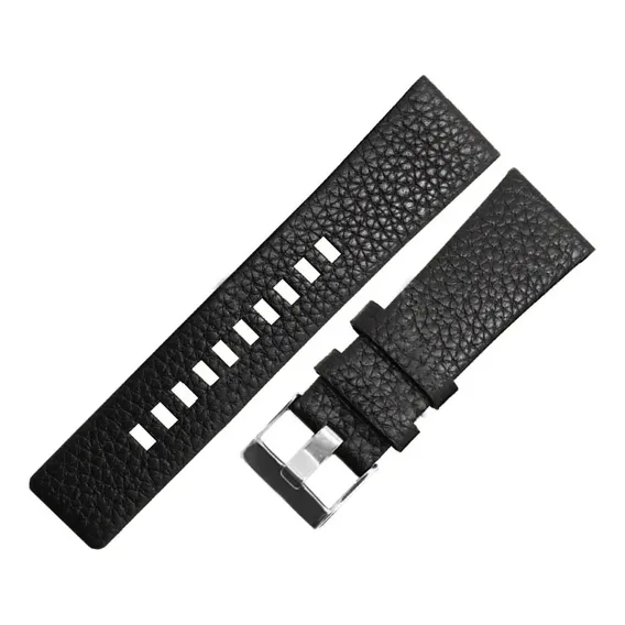 Pulseira Diesel 22mm Preto Em Couro Legítimo Fivela Em Aço Cor Pulseira Diesel Couro Preto Largura Da Pulseira 22 Mm Foto 1