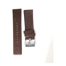 Pulseira Diesel 24mm Em Couro Marrom E Fivela Prata Foto  mini 1