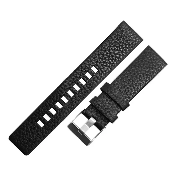 Pulseira Diesel 24mm Preto Em Couro Legítimo Fivela Em Aço Foto 1