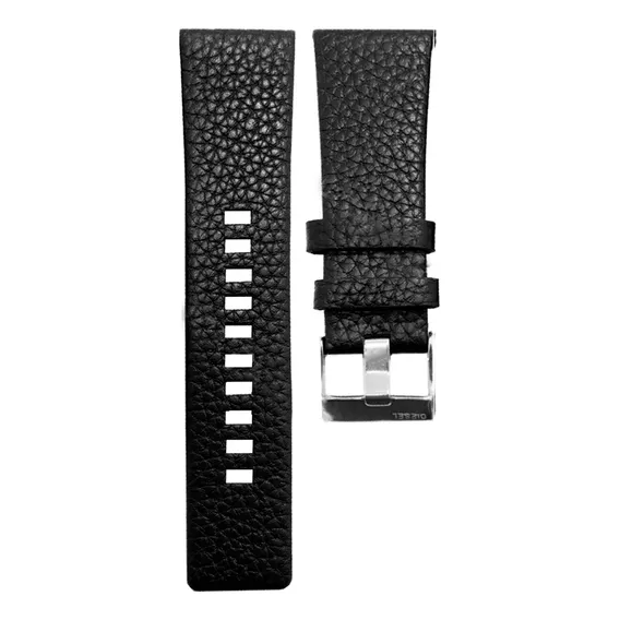 Pulseira Diesel 28mm Em Couro Preto Legítimo Fivela Em Aço Cor Pulseira Diesel Couro Preto Largura Da Pulseira 28 Mm Foto 1