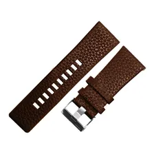 Pulseira Diesel Em Couro 30mm Marrom Com Fivela Prata Foto mini 1