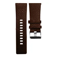 Pulseira Diesel Em Couro 30mm Marrom Com Fivela Prata Foto mini 3