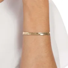 Pulseira Dourada 6mm Laminada Banhado Ouro 18k Antialérgica Foto mini  2