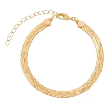 Pulseira Dourada 6mm Laminada Banhado Ouro 18k Antialérgica Foto  mini 1