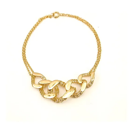 Pulseira Elos Trabalhados Em Ouro 18k Foto 1