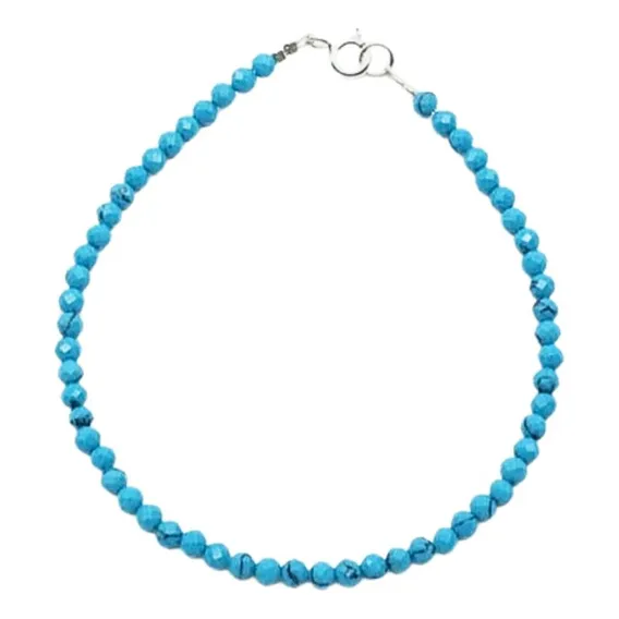 Pulseira Em Pedra Turquesa Facetada Foto 1