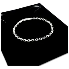 Pulseira Em Prata 925 Legítima Cadeado Maciça Masculina Foto mini 2