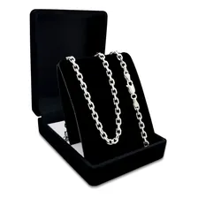 Pulseira Em Prata 925 Legítima Cadeado Maciça Masculina Foto mini 3