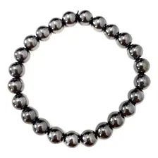 Pulseira Esfera De Hematita Cristal Natural Pedra Proteção Foto  mini 1