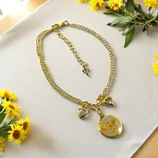 Pulseira Espírito Santo Coração Dourado Foto mini 4
