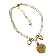 Pulseira Espírito Santo Coração Dourado Foto mini  3