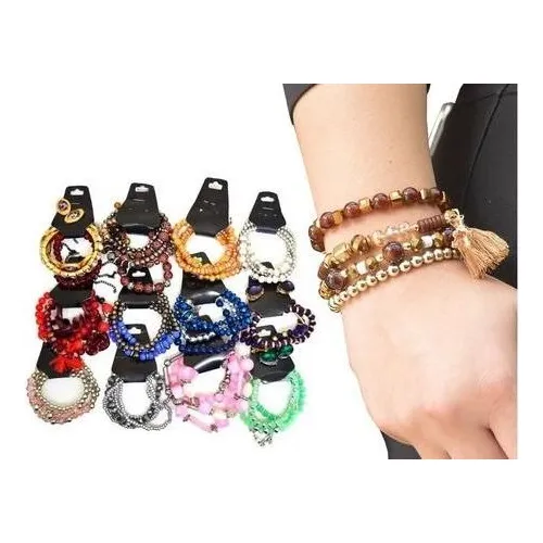Pulseira Feminina Bracelete Kit Combo Atacado C/ 20 Comprimento 17 Cm Diâmetro 8 Cm Foto 1