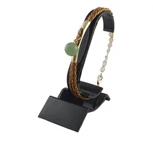 Pulseira Feminina Dourada Com Pedra Quartzo Verde Delicada Foto mini 1