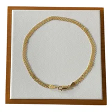 Pulseira Feminina Esteirinha Bismark Coração Ouro 18k Linda Comprimento 19 cm Foto mini  2