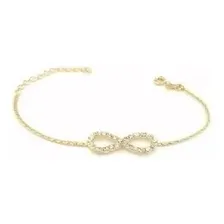 Pulseira Feminina Infinito Eterno Folheado Ouro 18k Foto mini 1