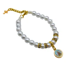 Pulseira Feminina Nossa Senhora Aparecida Pérola Branca Foto mini 1
