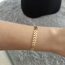 Pulseira Flecha Tendência Escama De Peixe Folheado A Ouro Comprimento 22 cm Diâmetro 2 cm Foto mini 3