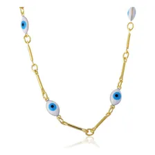 Pulseira Folheada Em Ouro Com Olho Grego Folheado Ouro 18k Foto  mini 1