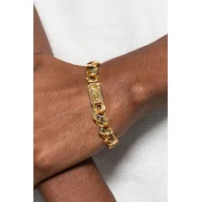 Pulseira Grossa 13mm Moderna Banhada A Ouro 18k Comprimento 22 Cor Dourado Diâmetro 13 Foto mini 4