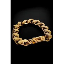 Pulseira Grossa 13mm Moderna Banhada A Ouro 18k Comprimento 22 Cor Dourado Diâmetro 13 Foto mini 3