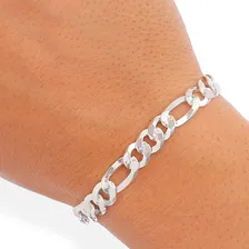 Pulseira Groumet 3x1 Masculino Prata 925 Fecho Gaveta 10mm Foto mini 2