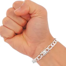 Pulseira Groumet 3x1 Masculino Prata 925 Fecho Gaveta 10mm Foto mini 1