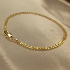 Pulseira Groumet Detalhada Banhada A Ouro 18k Comprimento 20 Cm Foto mini  2