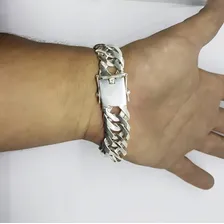 Pulseira Grumet Elos Duplos Prata Maciça 16 Mm 25 Cm Foto mini  3