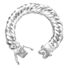 Pulseira Grumet Elos Duplos Prata Maciça 16 Mm 25 Cm Foto  mini 1