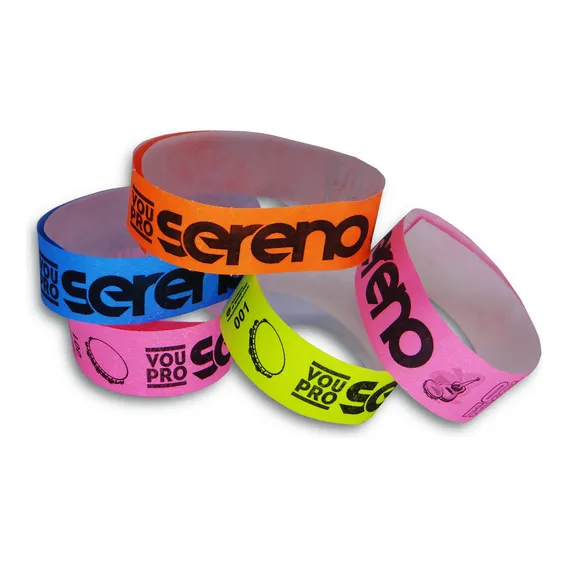 Pulseira Identificação Personalizada Festa Tyvek Kit 1000un Foto 1