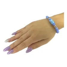 Pulseira Iemanja Firma Peixe Azul Cristal E Silicone Foto mini 3