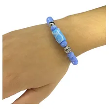 Pulseira Iemanja Firma Peixe Azul Cristal E Silicone Foto mini 2