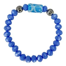 Pulseira Iemanja Firma Peixe Azul Cristal E Silicone Foto mini 1