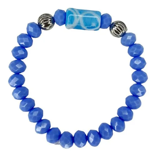 Pulseira Iemanja Firma Peixe Azul Cristal E Silicone Foto 1
