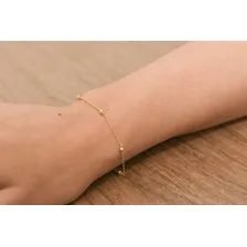 Pulseira Infantil Bebê Bola Bolinhas Ouro 18k -750 Atacado Foto  mini 1